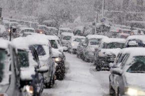 Multi-car Winter pileup accident in New Jersey.