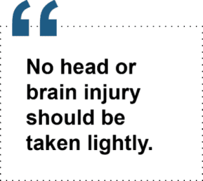 No head or brain injury should be taken lightly. 