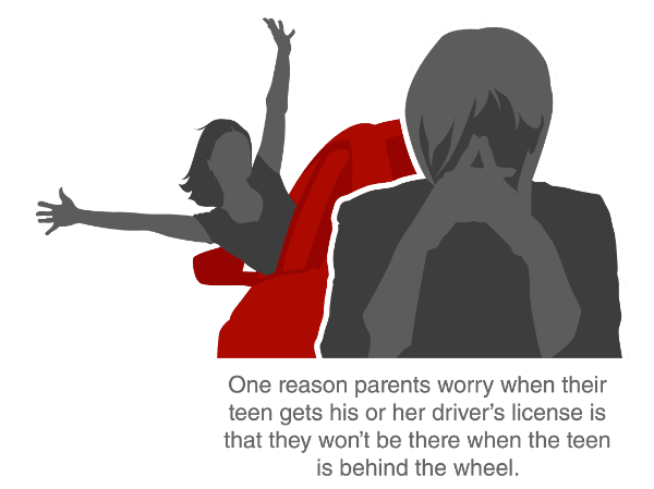 One reason parents worry when their teen gets his or her driver’s license is that they won’t be there when the teen is behind the wheel.