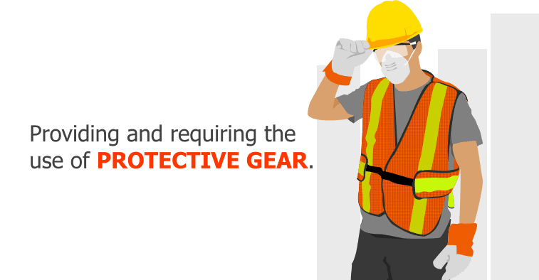 Providing and requiring the use of protective gear.