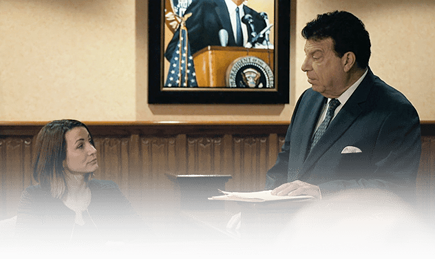 Lawyer talking with his client