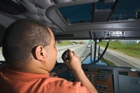 A distracted truck driver using a cb radio before causing a New Jersey distracted driving accident.