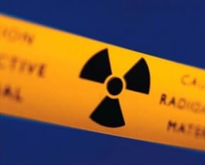Radioactive warning sign designed to prevent a New Jersey radiation burn accident in the workplace