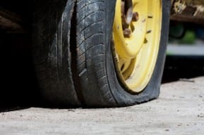 A flat tire causes a defective parts truck accident in New Jersey