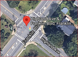 highland ave and franklin blv intersection