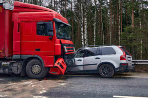 Car-truck accident on the road