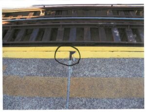 Crack on subway station platform