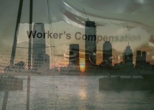 skyline of Jersey City - workers' compensation overlay