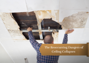 man repairing a collapsed ceiling in a NJ apartment