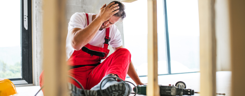 Image of a worker injured at work