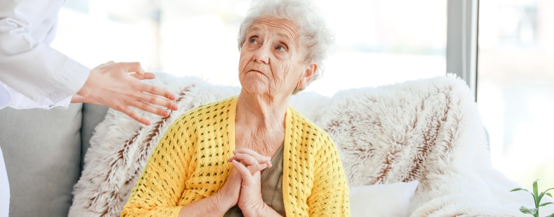 Image of an old lady in a nursing home