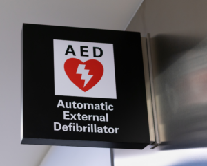 an emergency AED Automated External Defibrillator sign