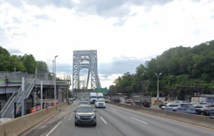 Approaching the George Washington Bridge from Fort Lee, New Jersey