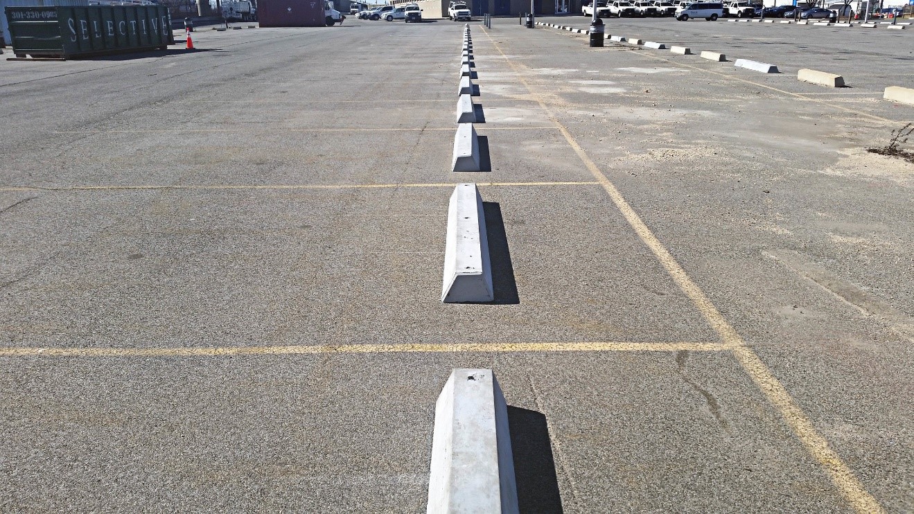 example of parking lot wheel stops