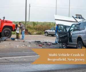 a multi-vehicle crash on a highway